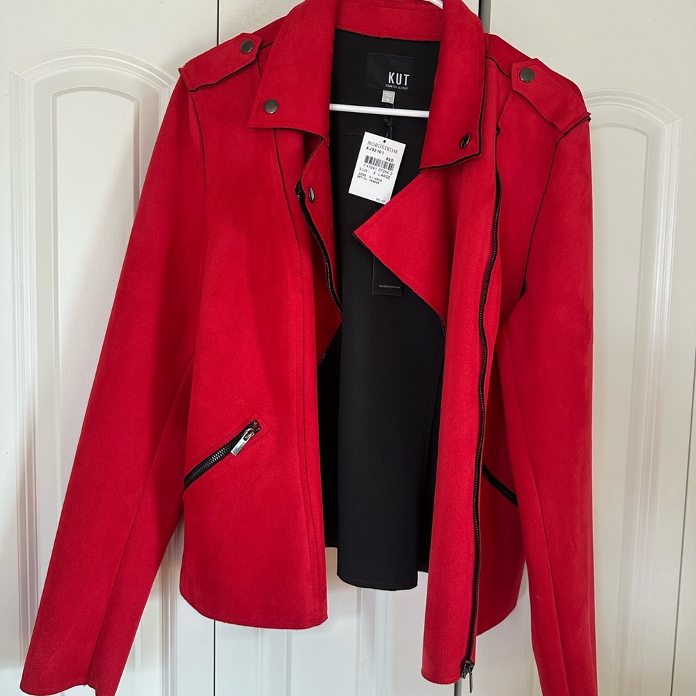 Kut from the Kloth Bold Red Leather Jacket